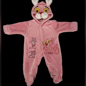 Vintage baby  pink panther costume/ footsie